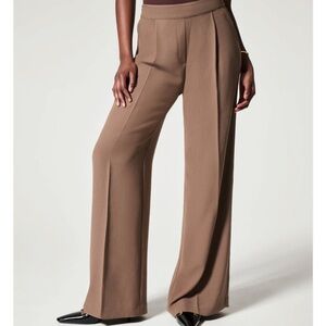 SPANX Wide Leg Pants in Brown